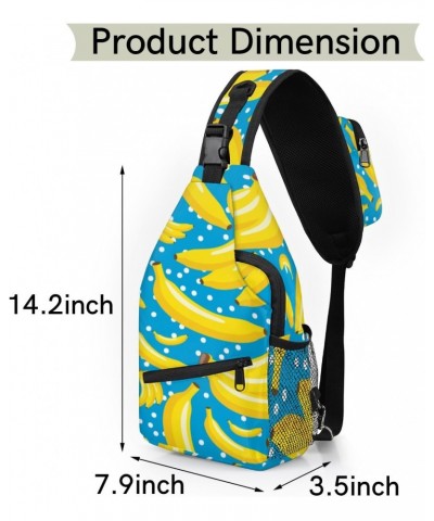 Banana Pattern Sling Bag for Women Crossbody Backpack Purse Shoulder Casual Daypack Cross Body Bags for Travel Cycling Hiking...