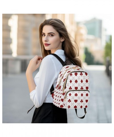 Red Poker Abstract Women Backpack Purse Ladies Fashion Shoulder Bag Daypack Travel Bag 7.5L Medium $17.97 Backpacks