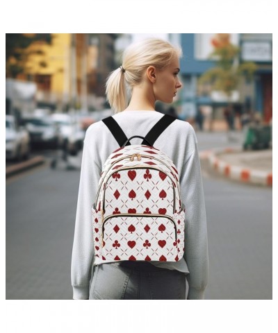 Red Poker Abstract Women Backpack Purse Ladies Fashion Shoulder Bag Daypack Travel Bag 7.5L Medium $17.97 Backpacks