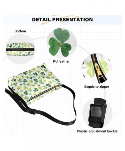 St. Patrick's Day Clover Soft PU Leather Shoulder Bag for Women Stylish Ladies Crossbody Purse with Zipper Closure Clutch Pur...