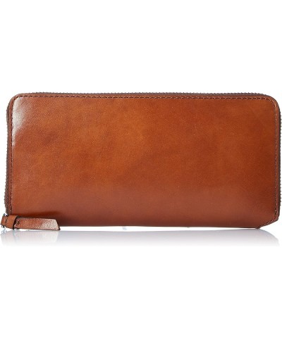 Men's Round Zipper Long Wallet brown (french toast 19-1012tcx) $46.65 Wallets