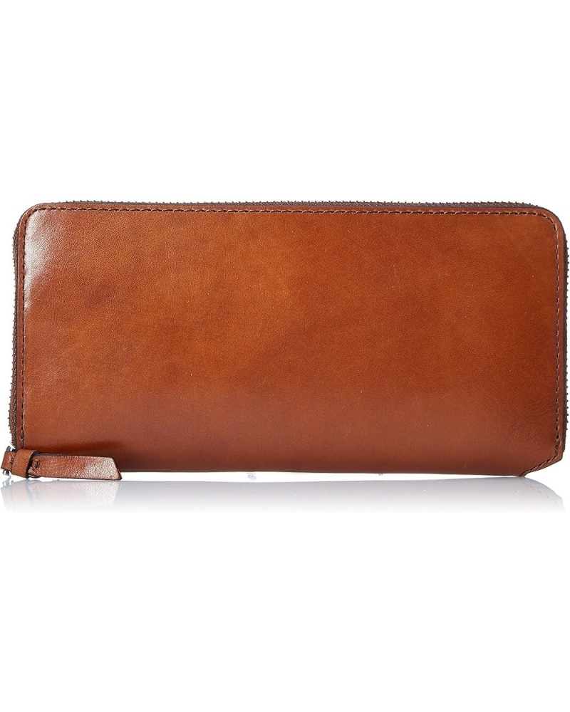 Men's Round Zipper Long Wallet brown (french toast 19-1012tcx) $46.65 Wallets