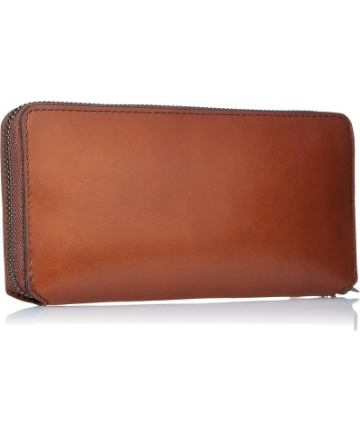 Men's Round Zipper Long Wallet brown (french toast 19-1012tcx) $46.65 Wallets