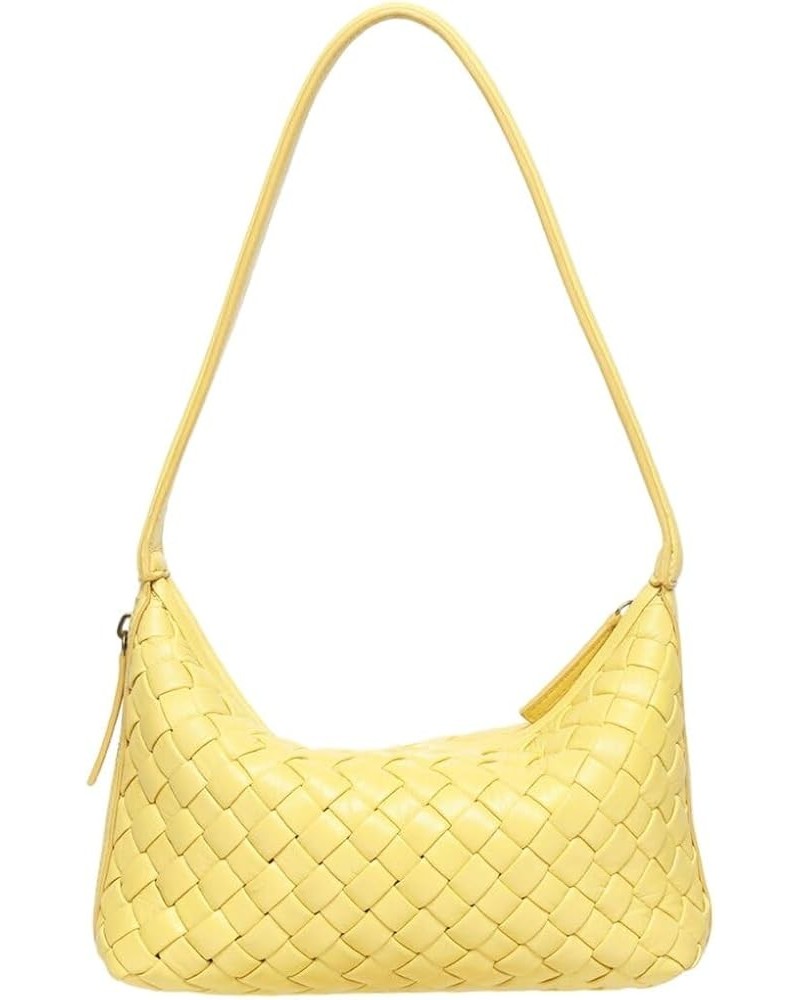 Hazel Woven Leather Shoulder Bag Yellow $55.80 Shoulder Bags