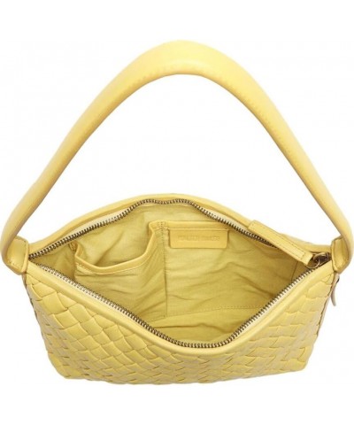 Hazel Woven Leather Shoulder Bag Yellow $55.80 Shoulder Bags