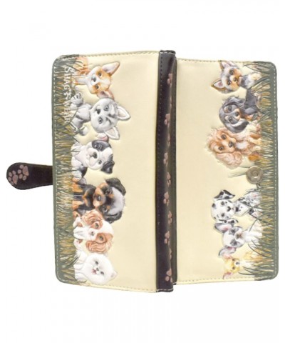 Puppy Dog Love Large Animal Wallet for Women Vegan Faux Leather Beige 7 $18.45 Wallets