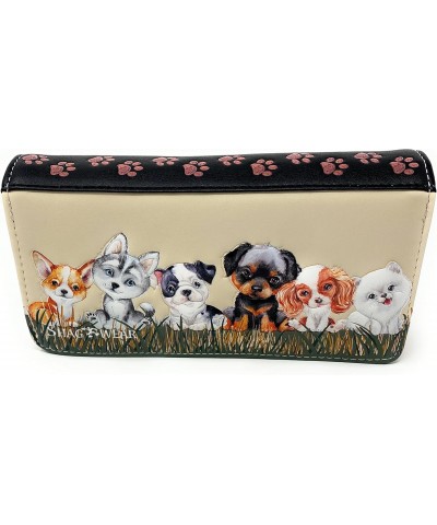 Puppy Dog Love Large Animal Wallet for Women Vegan Faux Leather Beige 7 $18.45 Wallets