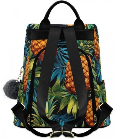 Watercolor Pineapples Leave Womens Backpack Purse Shoulder Bag Travel Backpack Bookbag Casual Satchel Bags for Ladies Work Tr...