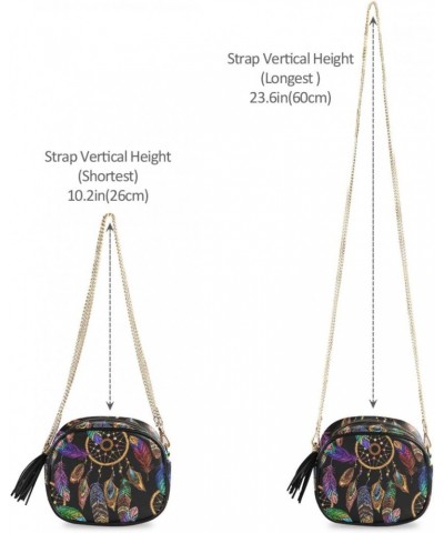 Women's Embroidery Dream Catcher Feathersseamless Crossbody Bag Fashion Purses Bag Cross Body Bag Shoulder Handbag with Adjus...