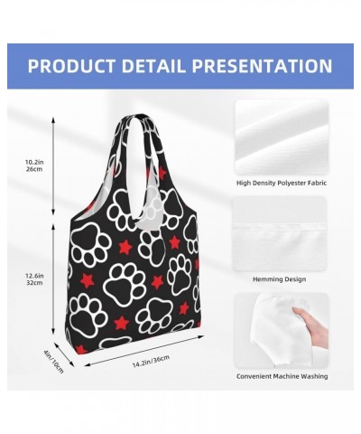 Cute Cat Paws Single Shoulder Commuter Canvas Tote Bags For Women And Men Dog Paw 1 $8.79 Totes