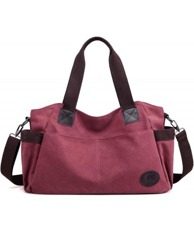 Canvas Tote Handbag for Men and Women Casual Shoulder Work Bag Messenger Purple Curry $20.51 Totes