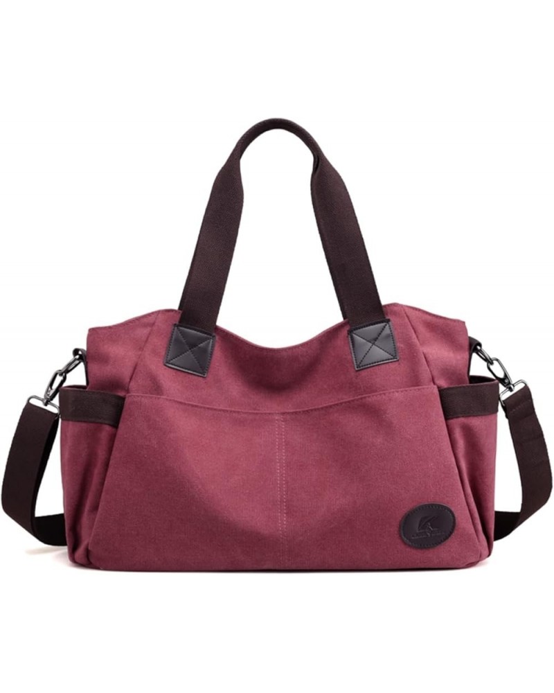 Canvas Tote Handbag for Men and Women Casual Shoulder Work Bag Messenger Purple Curry $20.51 Totes