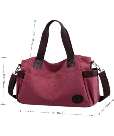 Canvas Tote Handbag for Men and Women Casual Shoulder Work Bag Messenger Purple Curry $20.51 Totes