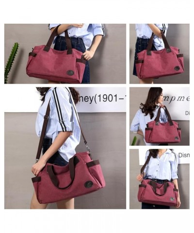 Canvas Tote Handbag for Men and Women Casual Shoulder Work Bag Messenger Purple Curry $20.51 Totes