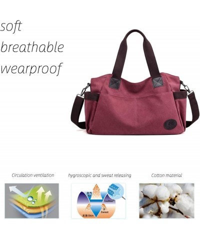 Canvas Tote Handbag for Men and Women Casual Shoulder Work Bag Messenger Purple Curry $20.51 Totes