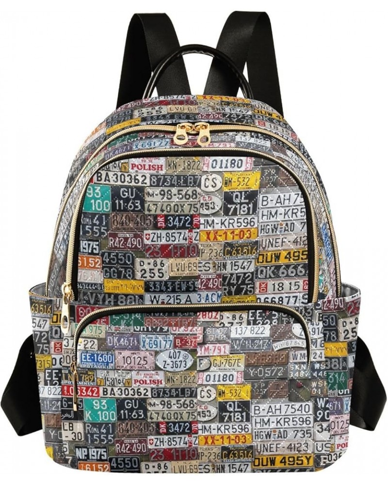 Various License Plates Women Backpack Purse Shoulder Bag Color Small $19.46 Backpacks