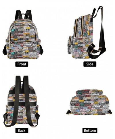 Various License Plates Women Backpack Purse Shoulder Bag Color Small $19.46 Backpacks