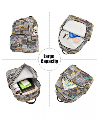 Various License Plates Women Backpack Purse Shoulder Bag Color Small $19.46 Backpacks