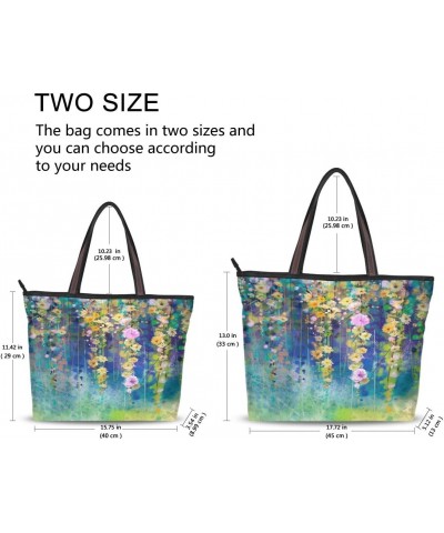 QMXO Abstract Flower Floral Watercolor Handbags and Purse for Women Tote Bag Large Capacity Top Handle Shopper Shoulder Bag $...