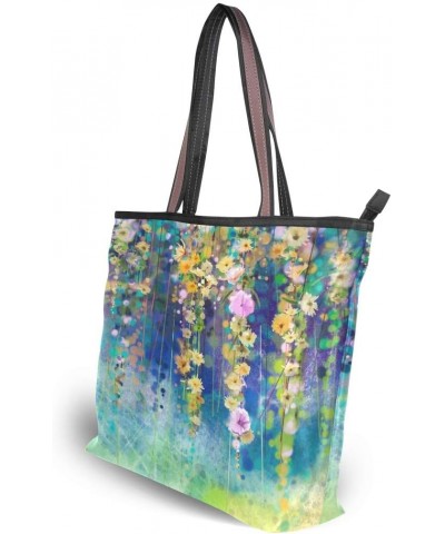 QMXO Abstract Flower Floral Watercolor Handbags and Purse for Women Tote Bag Large Capacity Top Handle Shopper Shoulder Bag $...