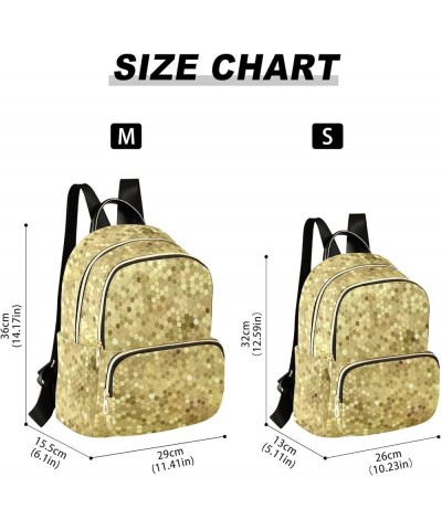 Backpack Purse for Women Bling Gold Sequins, Mini Fashion Backpack 3d Shiny Lightweight Casual Daypack Shoulder Bag Travel Ba...