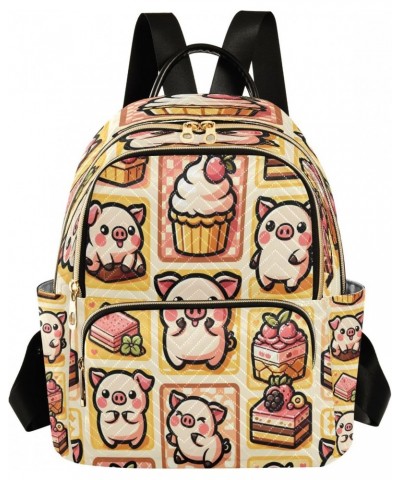 Cute Pig with Cake Women Backpack Purse Travel Daypack Shoulder Bag $16.45 Backpacks