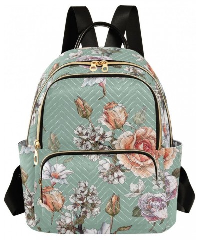 Floral Roses Fashion Backpack Purse for Women Multipurpose Casual Daypack with Multi Pockets & Secured Zipper Stylish Backpac...