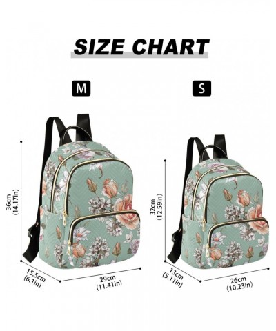 Floral Roses Fashion Backpack Purse for Women Multipurpose Casual Daypack with Multi Pockets & Secured Zipper Stylish Backpac...