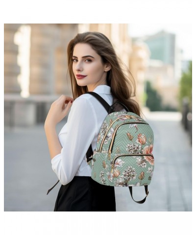 Floral Roses Fashion Backpack Purse for Women Multipurpose Casual Daypack with Multi Pockets & Secured Zipper Stylish Backpac...