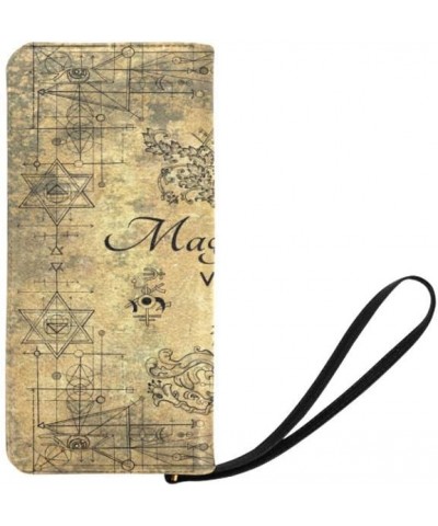 Vintage Pirate Map and Pop Corn Womens Clutch Wallet Large Wristlet Zipper Clutch Large Travel Purse Design 2 $21.58 Clutches