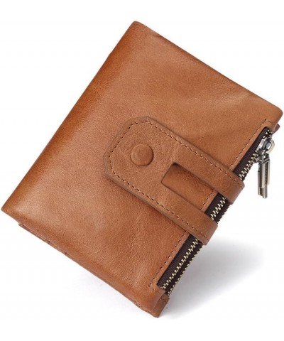 Men's Wallet Men's Wallet Leather Wallet Casual Double Zipper Multi Card Coin Purse (Color : Coffee, Size : 9.5x2.5x11.8cm) 9...