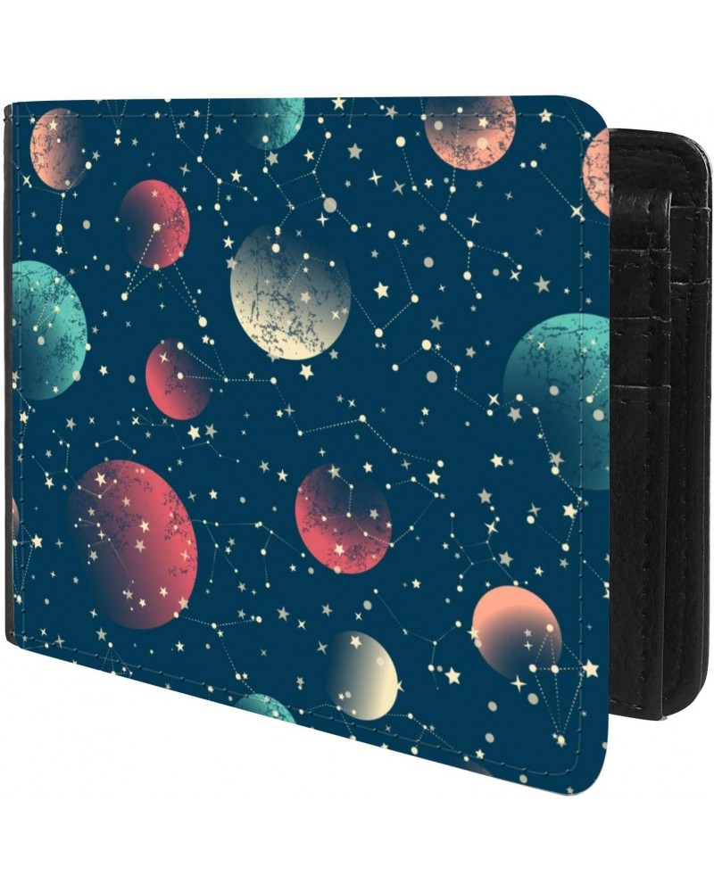 Unique Desige Pattern - Solar System Astronomy, Slim Front Pocket Wallet Billfold RFID Blocking $9.38 Wallets