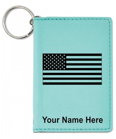 ID Holder Wallet, Flag of the United States, Personalized Engraving Included (Teal) Teal $12.60 Wallets