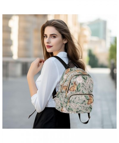 Mini Backpack Purse for Women Lightweight Girls Small Size Cute Rabbit Floral Flower School Teens College Traveling Small $16...