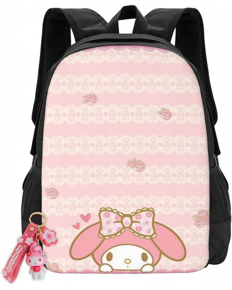 My Bunny Melody Backpack Cartoon animetion Backpacks Double Shoulder Bag Travel Bag Gift For Woman My-07 17 Inch(With Keychai...