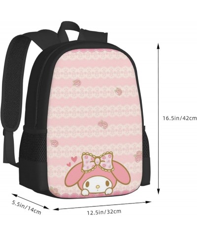 My Bunny Melody Backpack Cartoon animetion Backpacks Double Shoulder Bag Travel Bag Gift For Woman My-07 17 Inch(With Keychai...