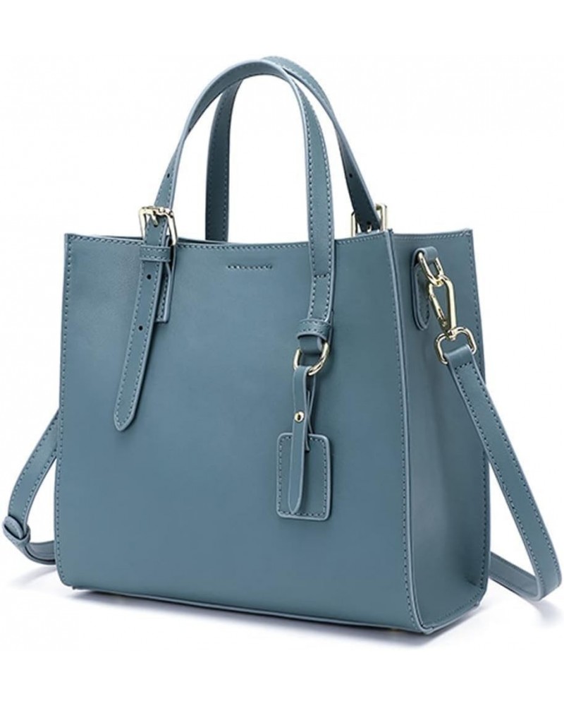 Top Handle Handbag for Women Genuine Leather Shoulder Bag Retro Crossbody Bag Adjustable Shoulder Strap Tote Bag Blue $38.12 ...