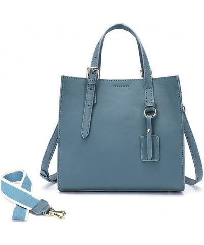 Top Handle Handbag for Women Genuine Leather Shoulder Bag Retro Crossbody Bag Adjustable Shoulder Strap Tote Bag Blue $38.12 ...