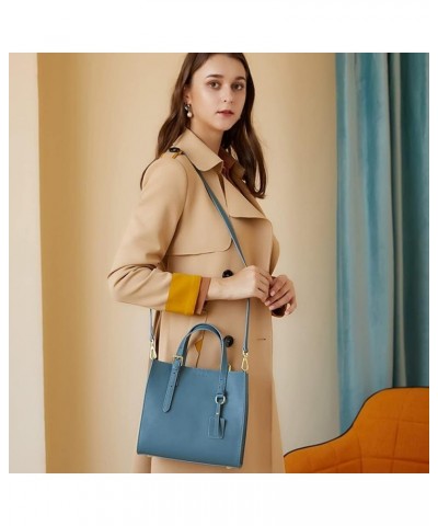 Top Handle Handbag for Women Genuine Leather Shoulder Bag Retro Crossbody Bag Adjustable Shoulder Strap Tote Bag Blue $38.12 ...