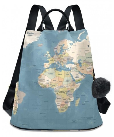 Women Fashion Backpack Vintage World Map print, Anti Theft Casual Daypack Shoulder Bag Purse for Travel Work 15 inches $24.18...