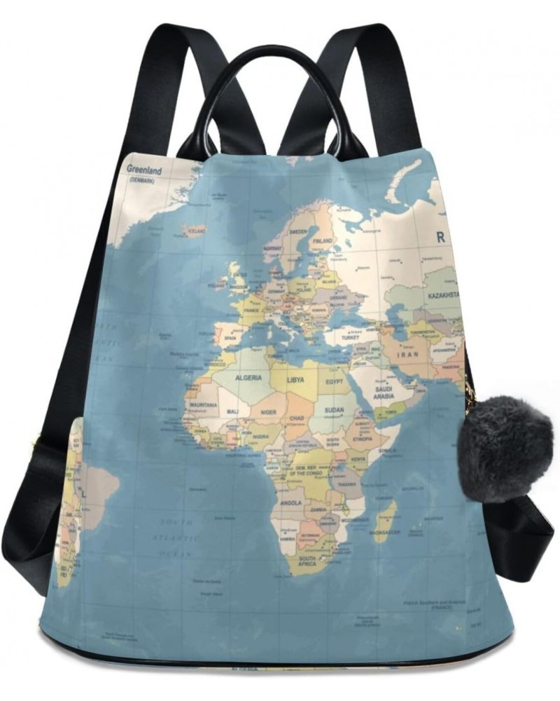 Women Fashion Backpack Vintage World Map print, Anti Theft Casual Daypack Shoulder Bag Purse for Travel Work 15 inches $24.18...