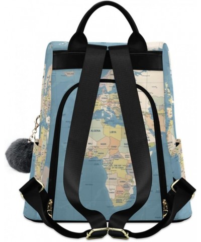 Women Fashion Backpack Vintage World Map print, Anti Theft Casual Daypack Shoulder Bag Purse for Travel Work 15 inches $24.18...