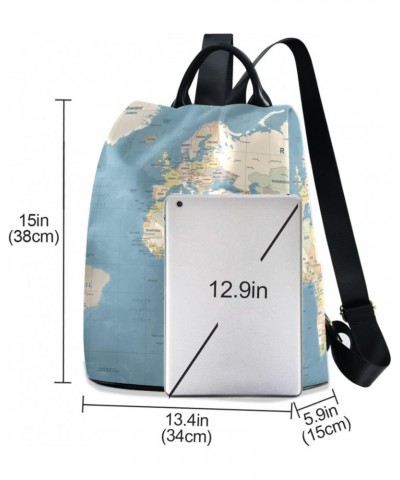 Women Fashion Backpack Vintage World Map print, Anti Theft Casual Daypack Shoulder Bag Purse for Travel Work 15 inches $24.18...