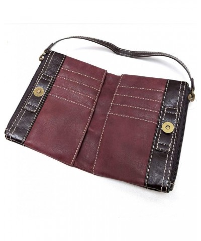 GEMINI Crossbody Faux Leather Gift Messenger Bag with Double Zip Wallet Dog - Burgundy $27.88 Crossbody Bags