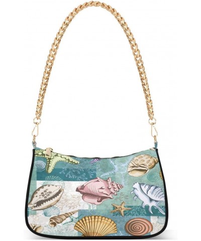 Beach Coastal Seastar Starfish Colorful Women's Handbags Tote Crossbody Bag Purse Ladies Shoulder Bag Hobo Handbag $15.00 Totes