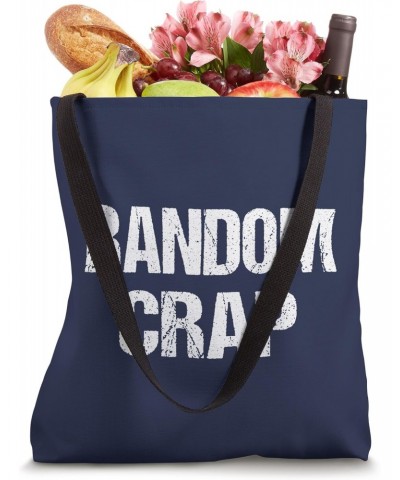 Funny Vintage Retro Irony & Sarcasm Navy Blue Random Crap Tote Bag $13.67 Totes