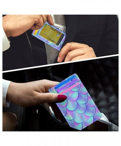 Rainbow Colorful Glitter Multicolor Glitter Texture Slim Minimalist Wallet, Front Pocket RFID Leather Blocking Card Holder Ca...