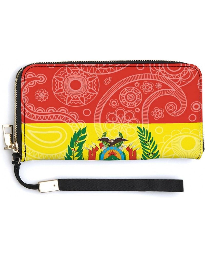 Bolivia Paisley Flag Fashionable Handheld Wallet Credit Card Change Handbag Travel Purses Money Organizers Cell Phone Bag $18...