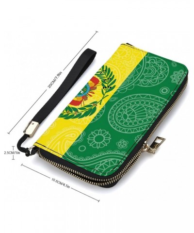 Bolivia Paisley Flag Fashionable Handheld Wallet Credit Card Change Handbag Travel Purses Money Organizers Cell Phone Bag $18...