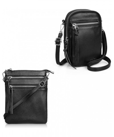 Black Small Cell Phone Wallet Purse + Small Leather Crossbody Purse for Women $27.89 Crossbody Bags